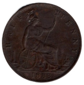 Großbritannien Half Penny 1883 Victoria UK 1/2 Penny