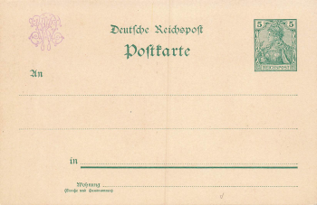 01558 Großenhain Alterthümer Ausstellung 1901 Privatganzsache 5 Pfennig Germania Reichspost