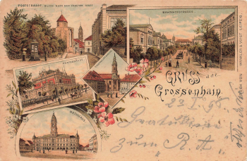 01558 Großenhain Gruss aus Litho o 1896