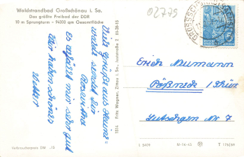 02779 Großschönau Sachsen Waldstrandbad o 1959