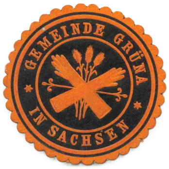 Grüna, Saxony – seal stamp (vignette), Chemnitz, circa 1920