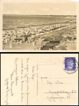 Grumbkow via Pottangow country postmark on AK Stolpmuende o 7.8.1942