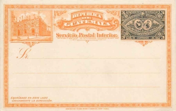 Guatemala Servicio Postal Interior postal stationery 3 centavos *1897