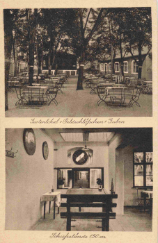 03172 Guben Niederlausitz Restaurant Feldschlößschen Schießstände * um 1920