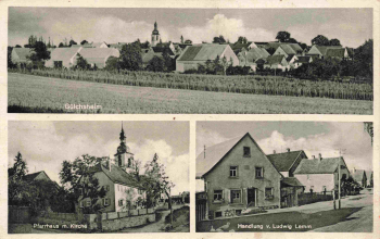 97258 Guelchsheim Hemmersheim via Uffenheim rural postmark on picture postcard, circa 1950.