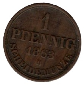 HANOVER 1 Pfennig 1863 B King George V.