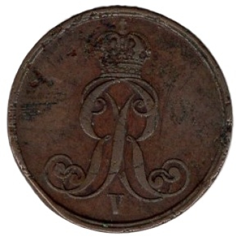 HANOVER 2 Pfennig 1855 B King Ernst August