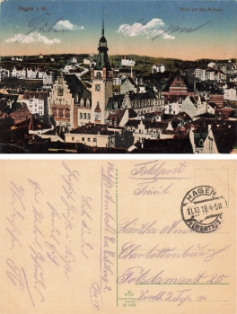 Hagen Westphalia Town Hall Field postcard October 11, 1918