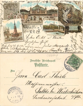 Halle Saale station Litho o 09/10/1899