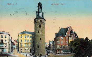 Halle Saale Leipziger Turm Feldpost Offiziers Gefangenenlager Halle o 1914