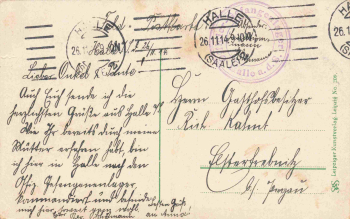 Halle Saale Leipziger Turm Feldpost Offiziers Gefangenenlager Halle o 1914