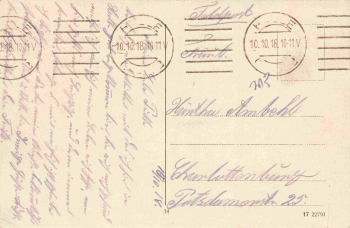 Halle Saale Thielenstrasse Postamt 2 Bahnpost o 1918