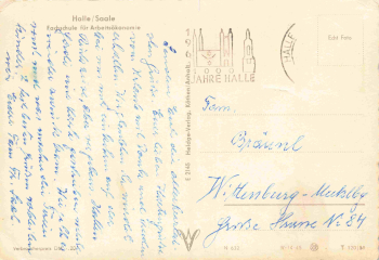 Halle Saale Fachschule für Arbeitsökonomie o 1958e Saale Gaststätte Saaleaue o 1981