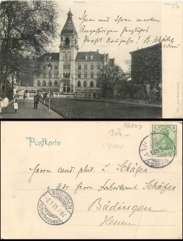 Halle Saale Postamt o 2.1.1905