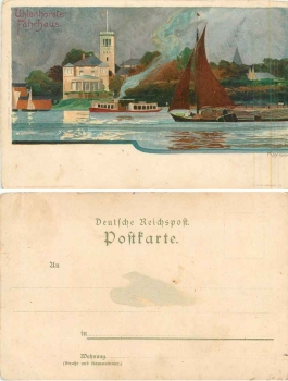 Hamburg Uhlenhorster Faehrhaus artist card Heinrich Kley * 1900