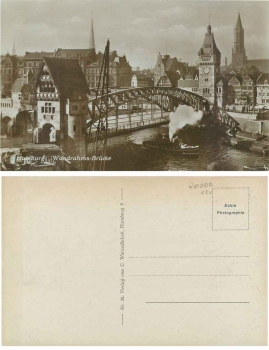 Hamburg Wandrahms Bridge barge * ca. 1920