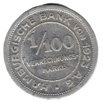 Hamburgische Bank von 1923 AG 1/100 Clearing Stamp