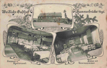 08286 Hammerbrücke Vogtland Weidlich's Gasthof Alte Postkarte o 1907