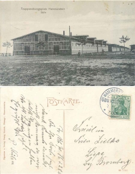 Hammerstein military training area stables training area stamp o 2.8.1911