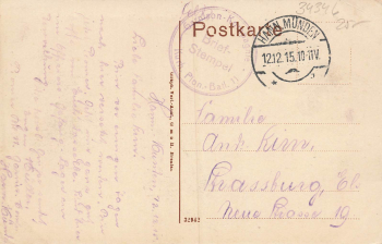 Hann. Münden Feldpost Kurhessisches Pionier-Bataillon 11 o 12.12.1915