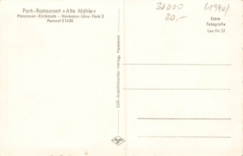 Hannover Kirchrode Parkrestaurant Alte Muehle * um 1940