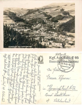 Hannsdorf Sudeten stamp prisoner of war work commando E 95 o 28.9.1943