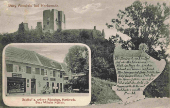 06456 Harkerode Burg Arnstein Gasthof zum grünen Röckchen o 1916