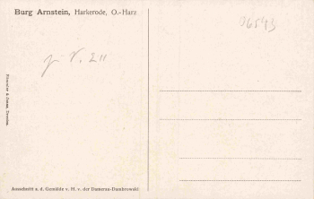 06456 Harkerode, Arnstein Castle – Artist card by Damerau-Dambrowski, c. 1920