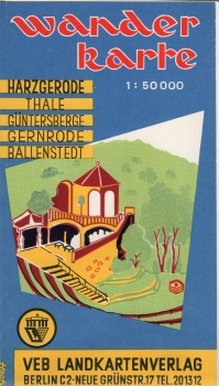 Harzgerode Thale Guntersberge Gernrode Ballenstedt hiking map around 1962