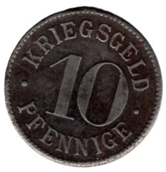 Heidelberg City Council War Money 10 Pfennigs