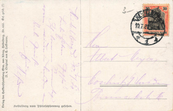 Heidelberg with Neckar Bridge artist card Heinrich Hoffmann o 1920