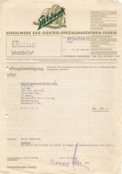 Heidenau near Dresden Elbtalwerk EAG letterhead 1942