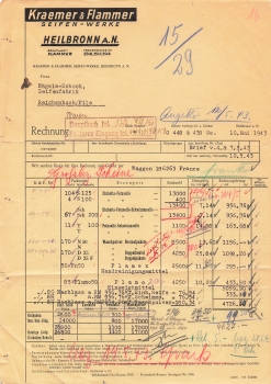 Heilbronn Seifenwerke Kraemer & Flammer letterhead 1943