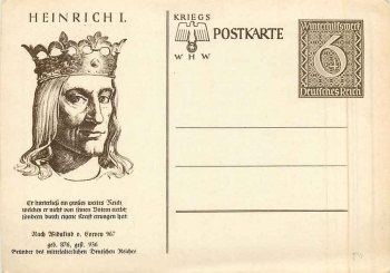 Kriegs-WHW (winter relief organization) postal stationery Heinrich I. (aristocracy)