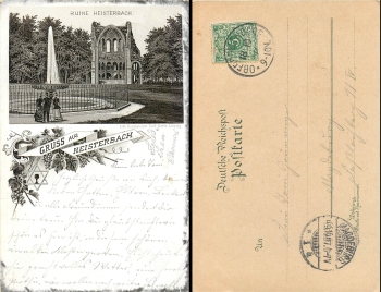 Heisterbach greetings from Lihto monastery ruin o 18.10.1897