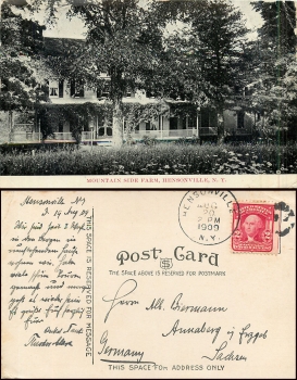 Hensonville N. Y. Mountain Side Farm   o 20.8.1909