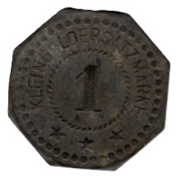 Hersfeld town small change replacement stamp 1 pfennig emergency coin