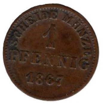 Hessen Grosherzogthum 1 Pfennig 1867 Ludwig III.