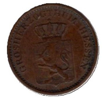 Hessen Grosherzogthum 1 Pfennig 1867 Ludwig III.
