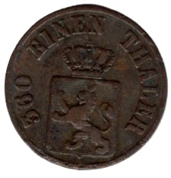 Hessen-Kassel 1 Heller 1866 Friedrich Wilhelm I Kurhessen