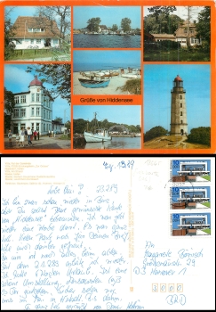 Hiddensee island lighthouse large map A5 o 1.3.1989