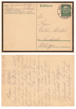 Hindenburg 6 Pfennig postal stationery with mourning ribbon P234 o Oberhausen Sterkrade 15.9.1934