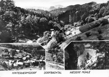 01855 Hinterhermsdorf Sächsische Schweiz Mehrbildkarte o 1965