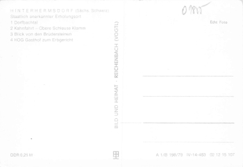 01855 Hinterhermsdorf Sächsische Schweiz Mehrbildkarte Gasthof Erbgericht * 1979