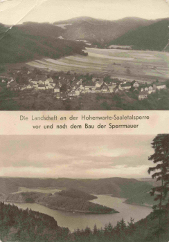 07338 Hohenwarthe Talsperre Kaulsdorf vor und nach dem Bau * um 1950