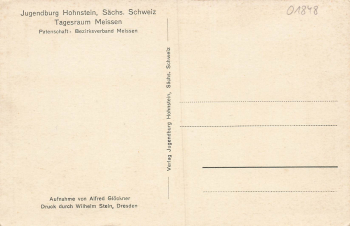 01848 Hohnstein Jugendburg Tagesraum * um 1930