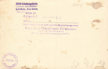 01848 Hohnstein Sächsische Schweiz FDGB Ferienheim Haus Sachsen 1956