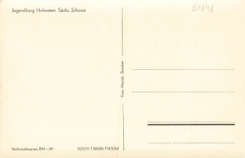 01848 Hohnstein Sächsische Schweiz Jugendburg * 1956  Hanich Verlag