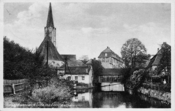 02977 Hoyerswerda Kirche mit Elsterpartie o 1943