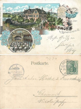 09337 Huettenmuehle Hohenstein Ernstthal Litho o ca. 1900